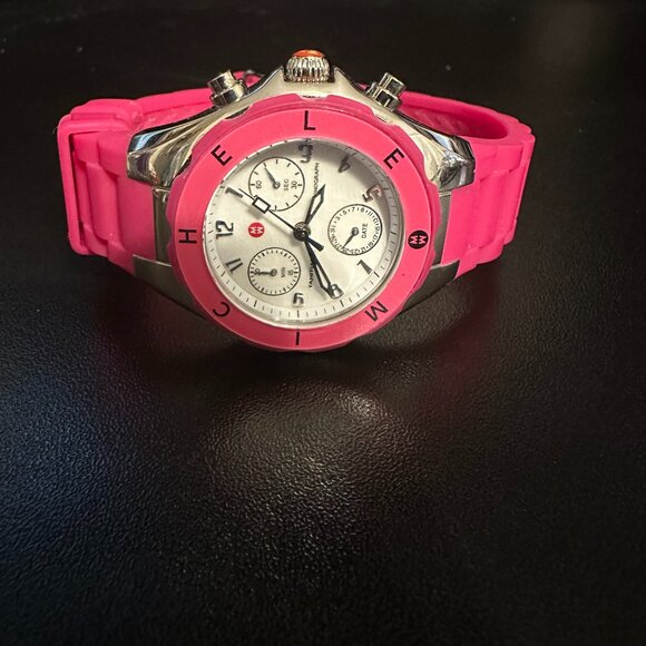 Michele Tahitian Jelly Bean Watch - Pink (MWW12D000003) - BRAND NEW BATTERY - Picture 1 of 13